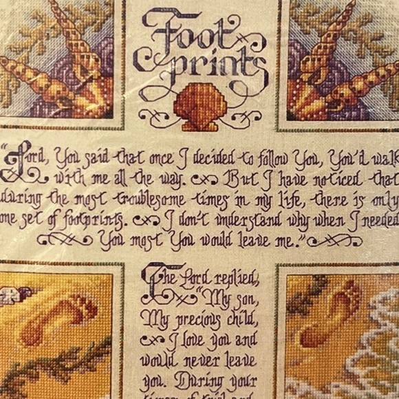 FOOTPRINTS by Plaid Bucilla Counted Cross Stitch Kit 42760 Religious Poem NEW‎ - Picture 3 of 12